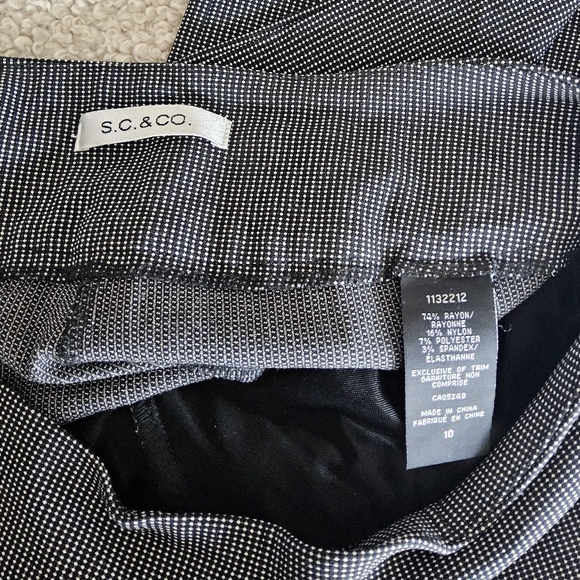 Set S.C&CO. Black and White Checkered Pants - Picture 2 of 6